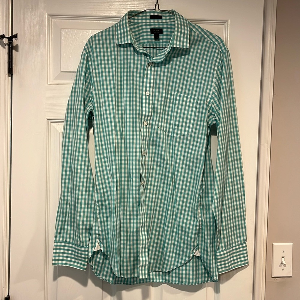 J. Crew non-iron gingham button down shirt